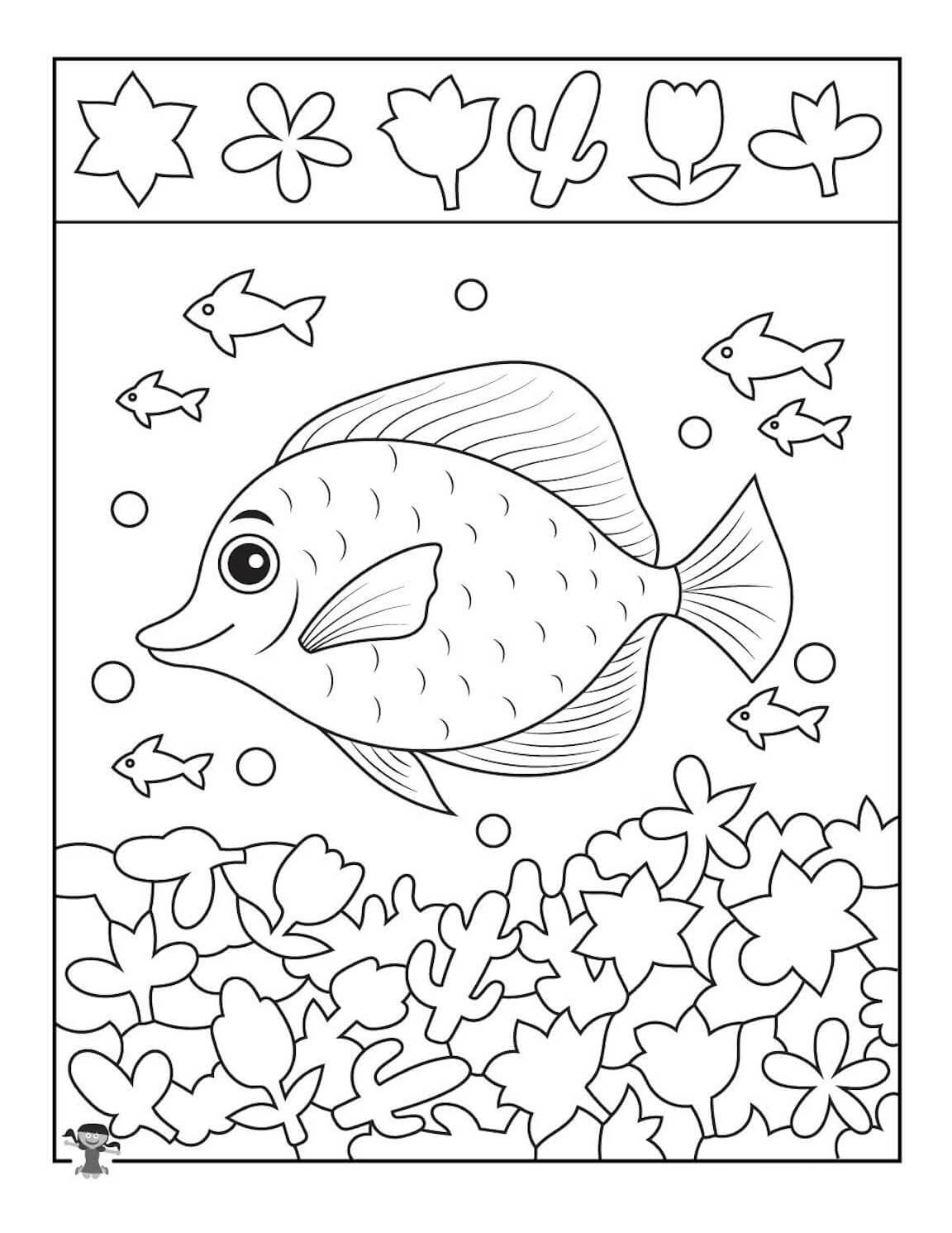 Dibujo de Pescado Dulce para Colorear