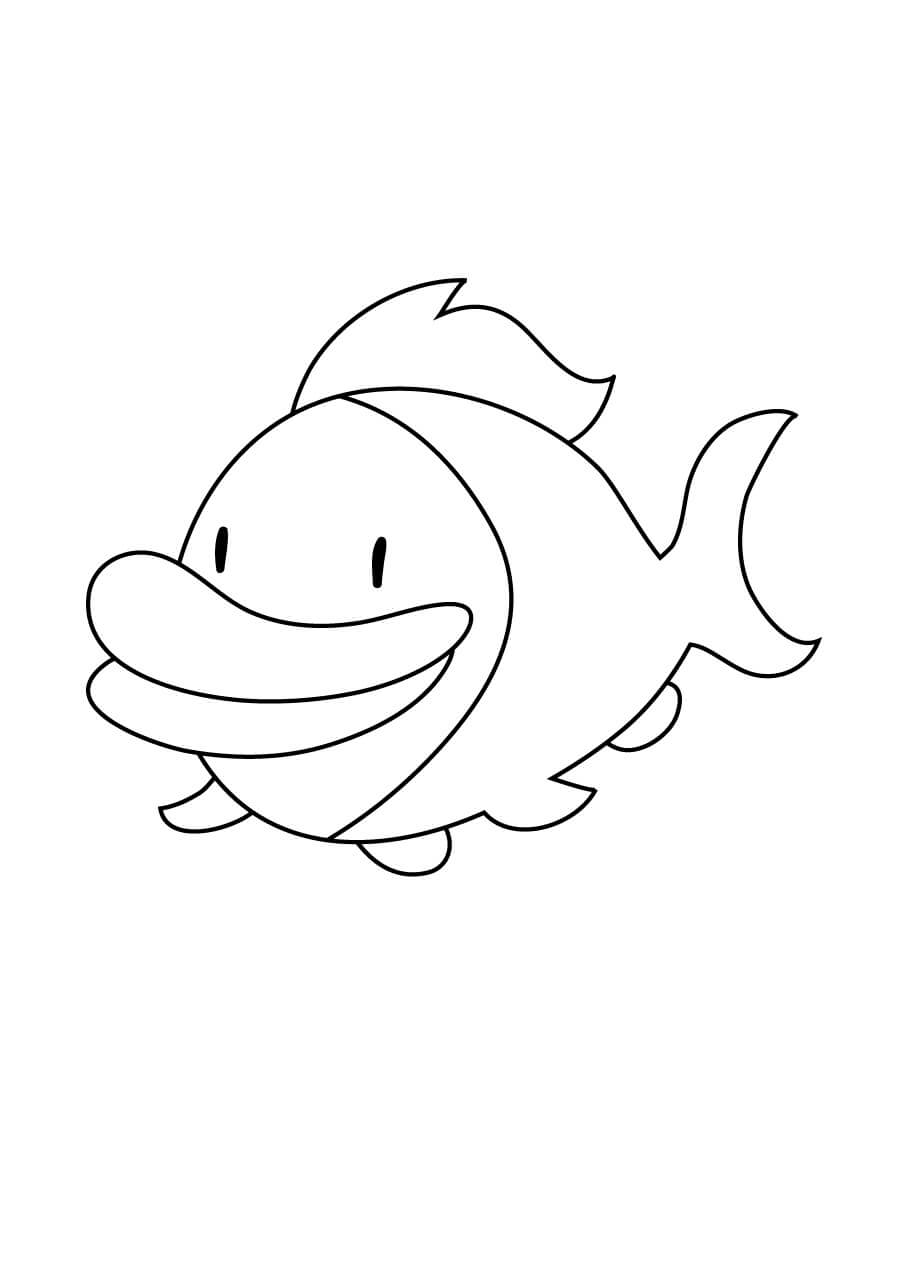 Dibujo de Pescado de Labios Gruesos para Colorear