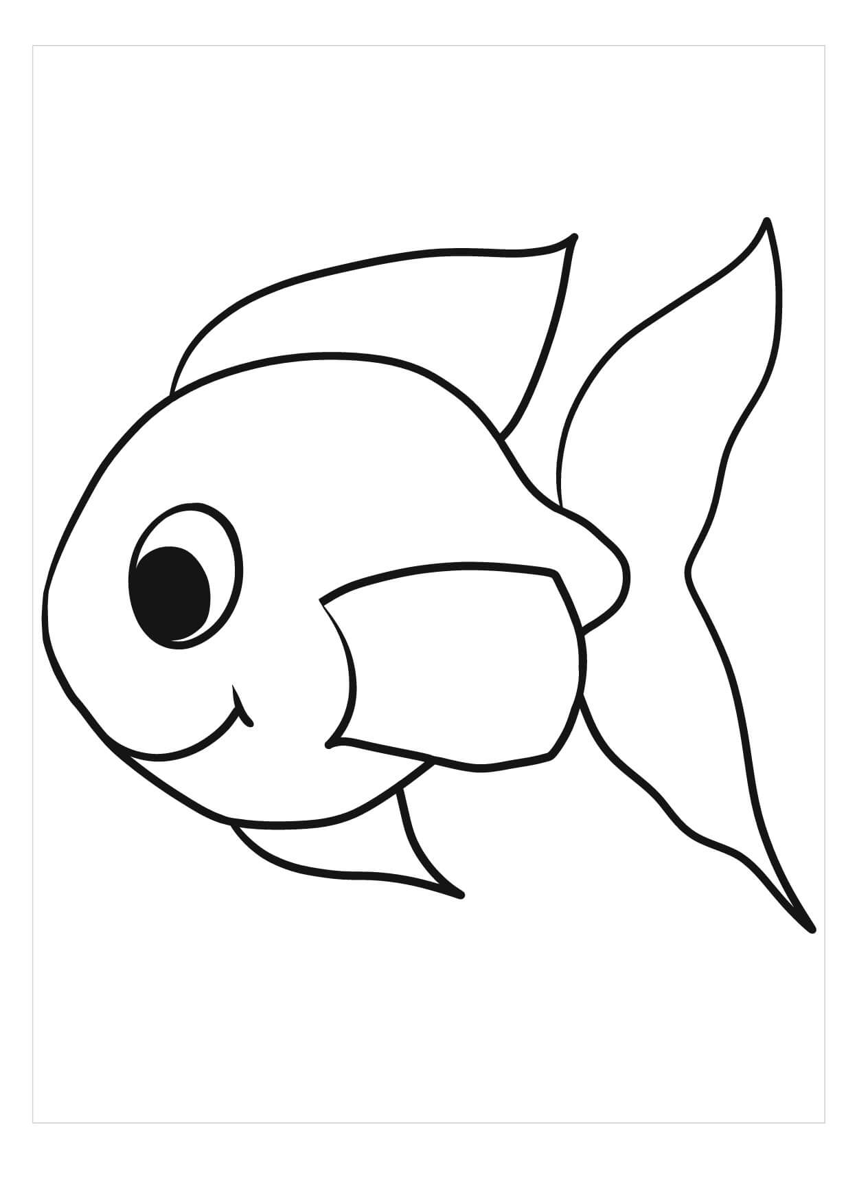 Dibujo de Pescado en Preescolar para Colorear