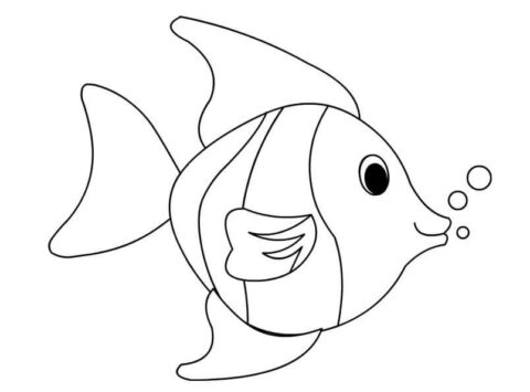 Dibujo de Pez Tropical para Colorear
