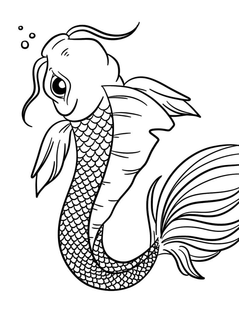 Dibujo de Pez Koi para Colorear