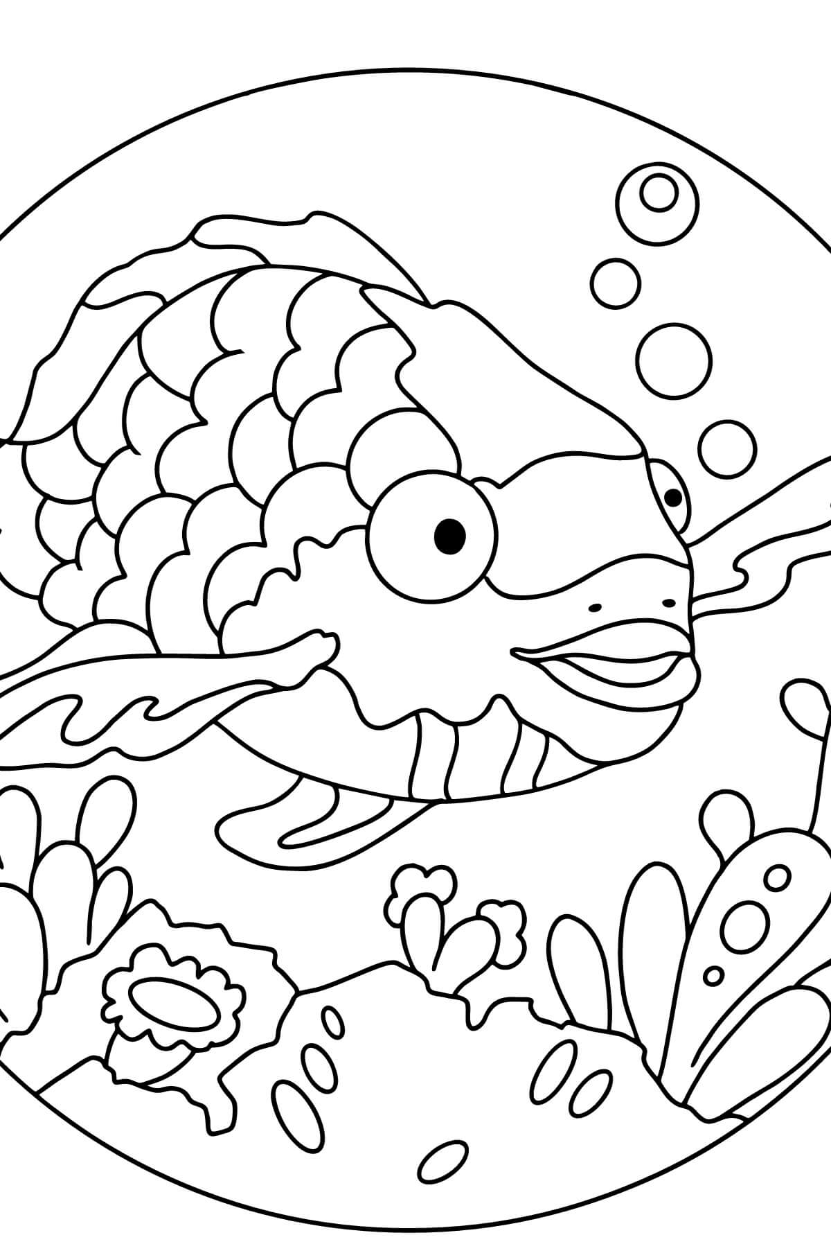Dibujo de Retrato de Pescado para Colorear