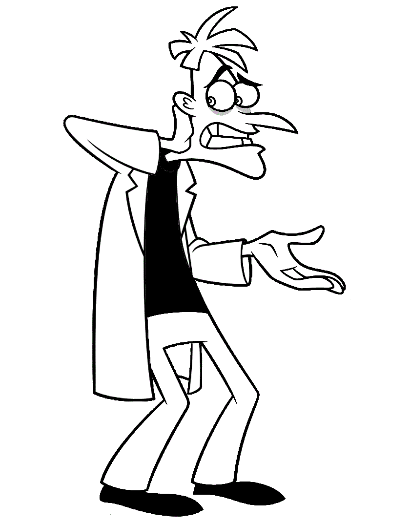 Dibujo de Divertido el Doctor Heinz Doofenshmirtz para Colorear
