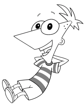 Dibujo de Feliz Phineas para Colorear