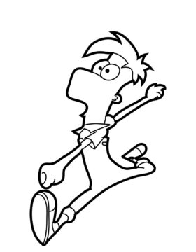 Dibujo de Ferb Corriendo para Colorear