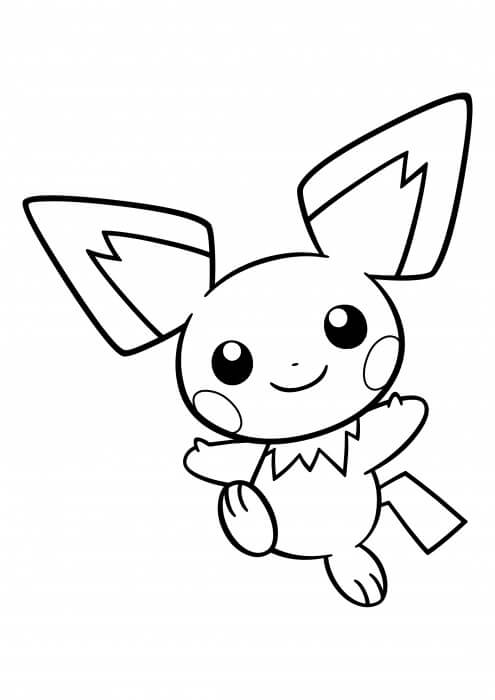Dibujo de Pichu Caminando para Colorear