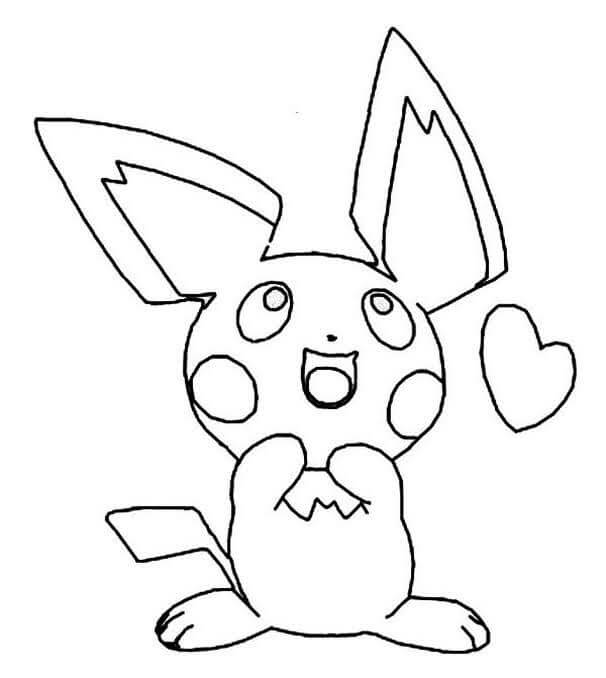 Dibujo de Pichu Enamorado para Colorear