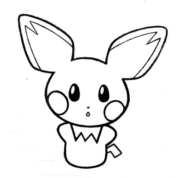 Dibujo de Pichu Imprimible para Colorear