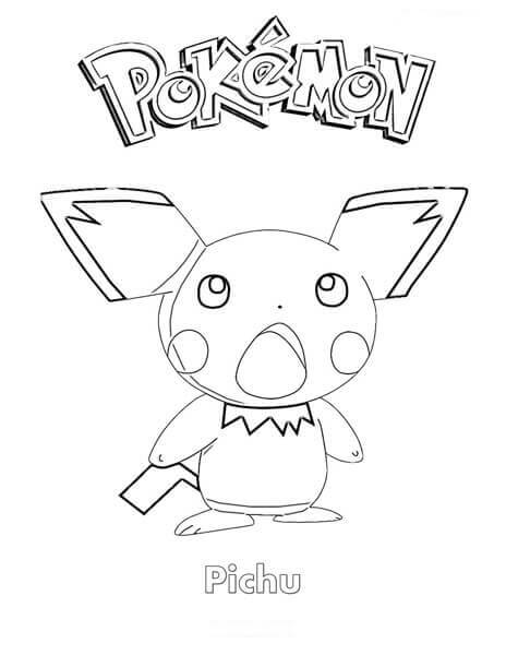 Dibujo de Pichu Normal para Colorear