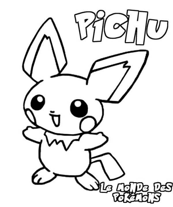 Dibujo de Pichu Simple para Colorear