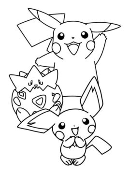 Dibujo de Pichu y Amigos para Colorear