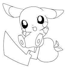 Dibujo de Pichu y Manzana para Colorear