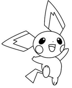 Dibujo de Salto de Pichu para Colorear