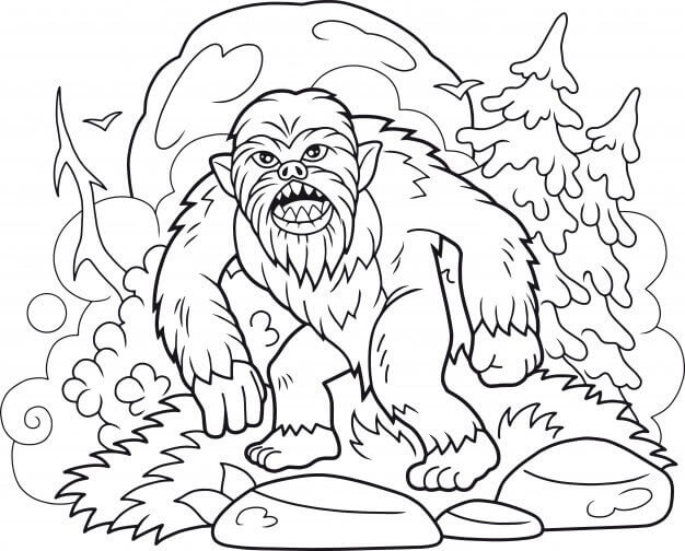 Dibujo de Bigfoot Enojado para Colorear