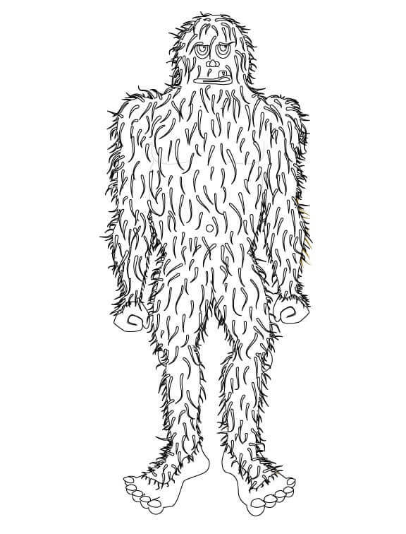Dibujo de Bigfoot Misterioso 1 para Colorear