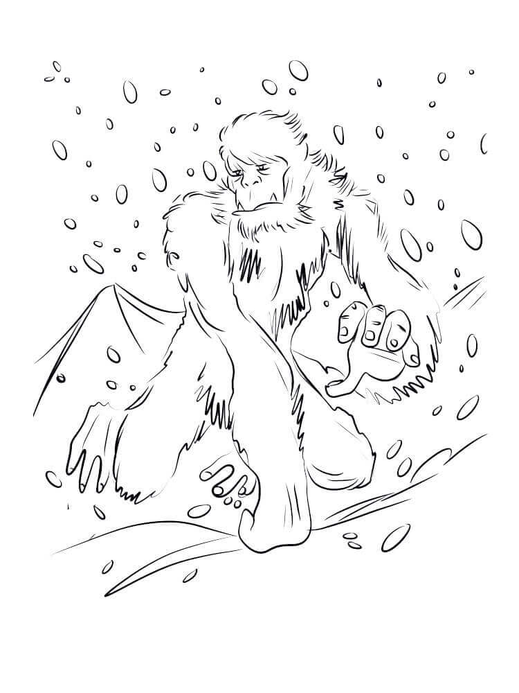 Dibujo de Bigfoot Misterioso para Colorear