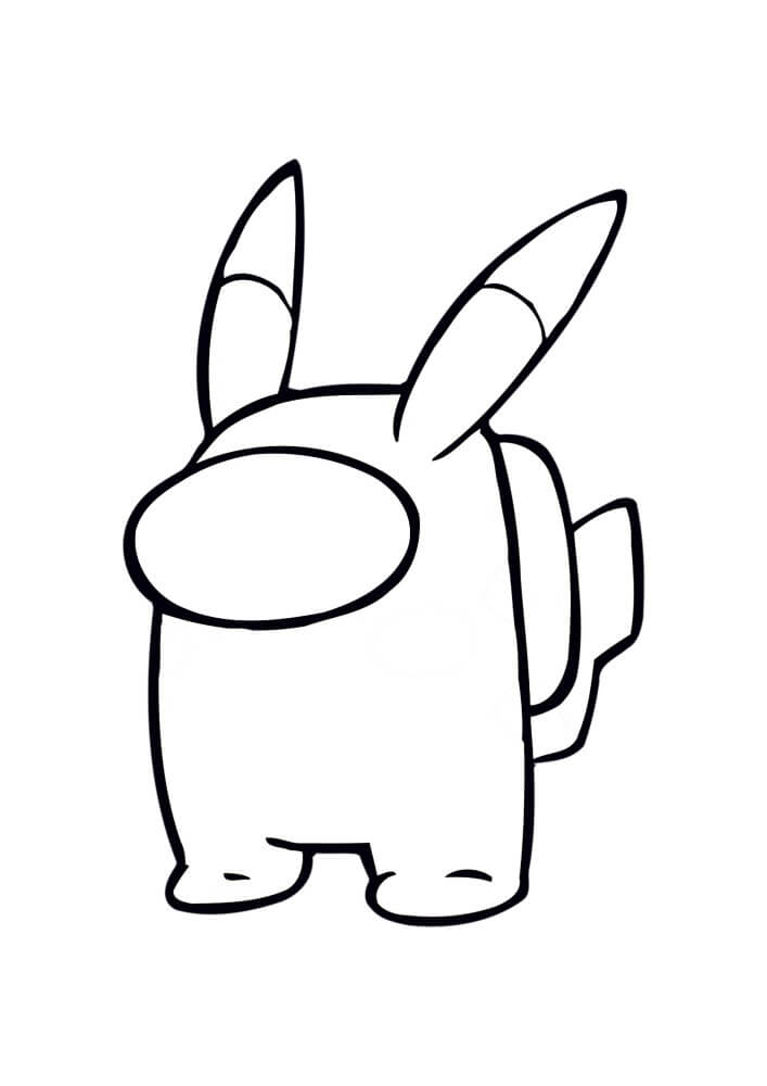 Dibujo de Among Us Piel Pikachu para Colorear