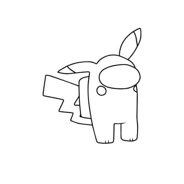 Dibujo de Básico Entre Nosotros Piel Pikachu para Colorear