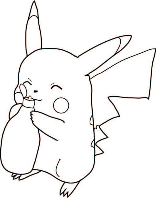 Dibujo de Bonito Pikachu para Colorear