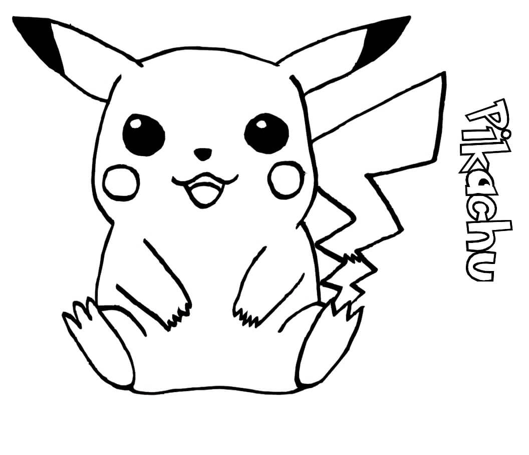 Dibujo de Pikachu Sentado para Colorear