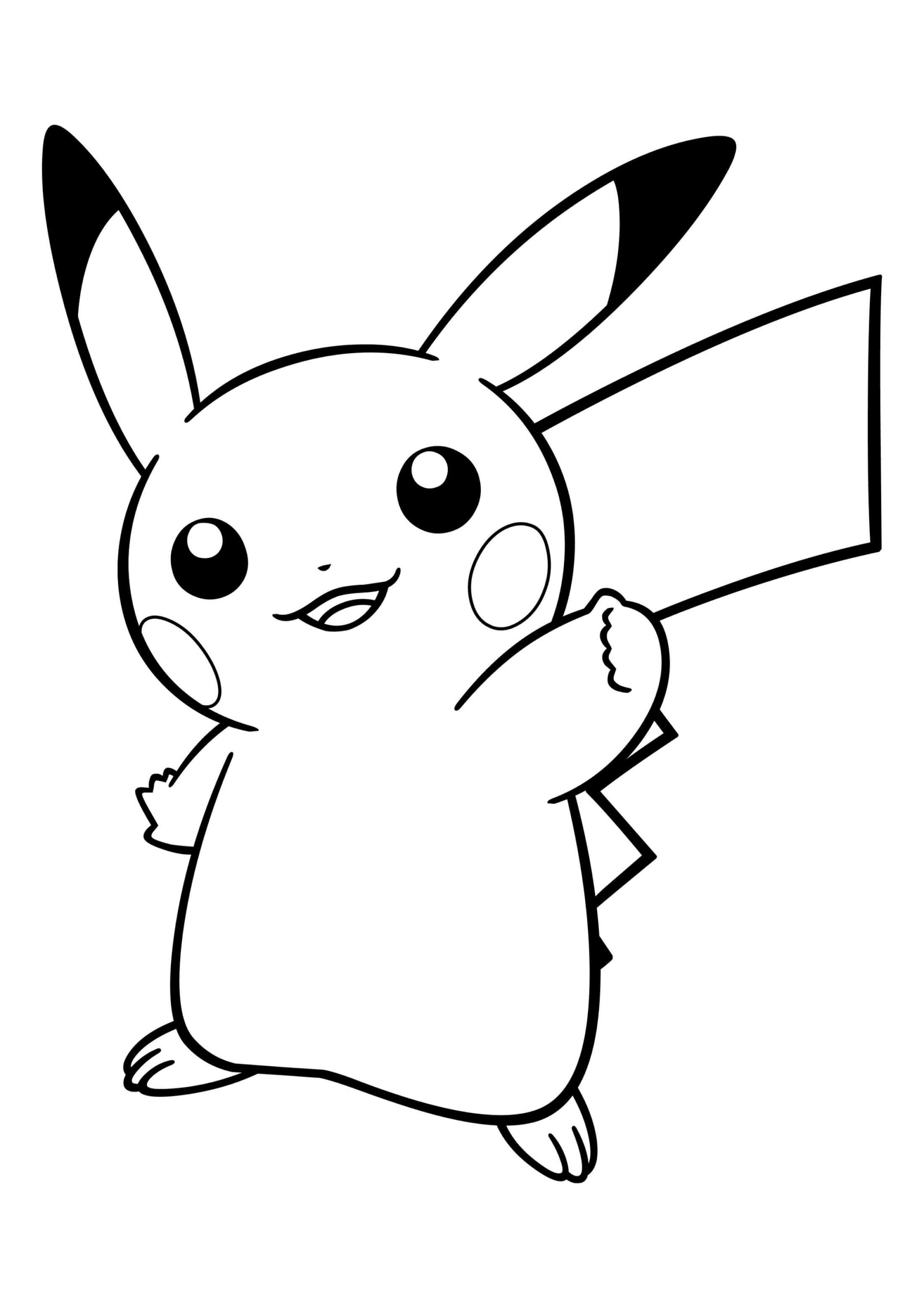 Dibujo de Divertido Pikachu para Colorear