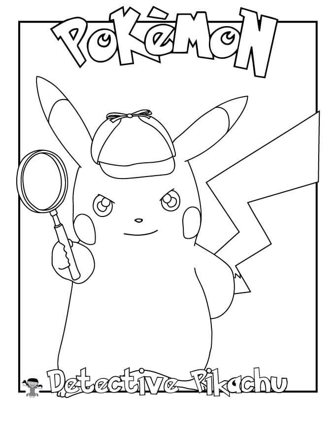 Dibujo de Genial Detective Pikachu para Colorear