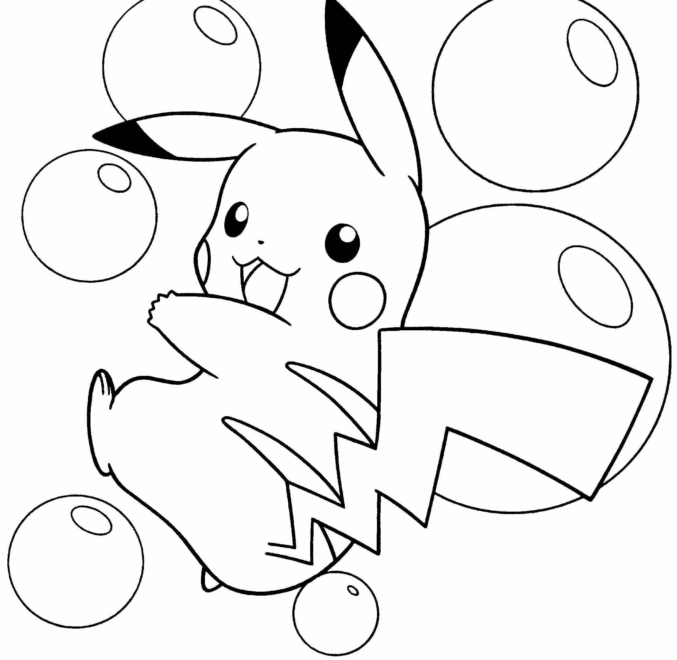 Dibujo de Gran Pikachu para Colorear
