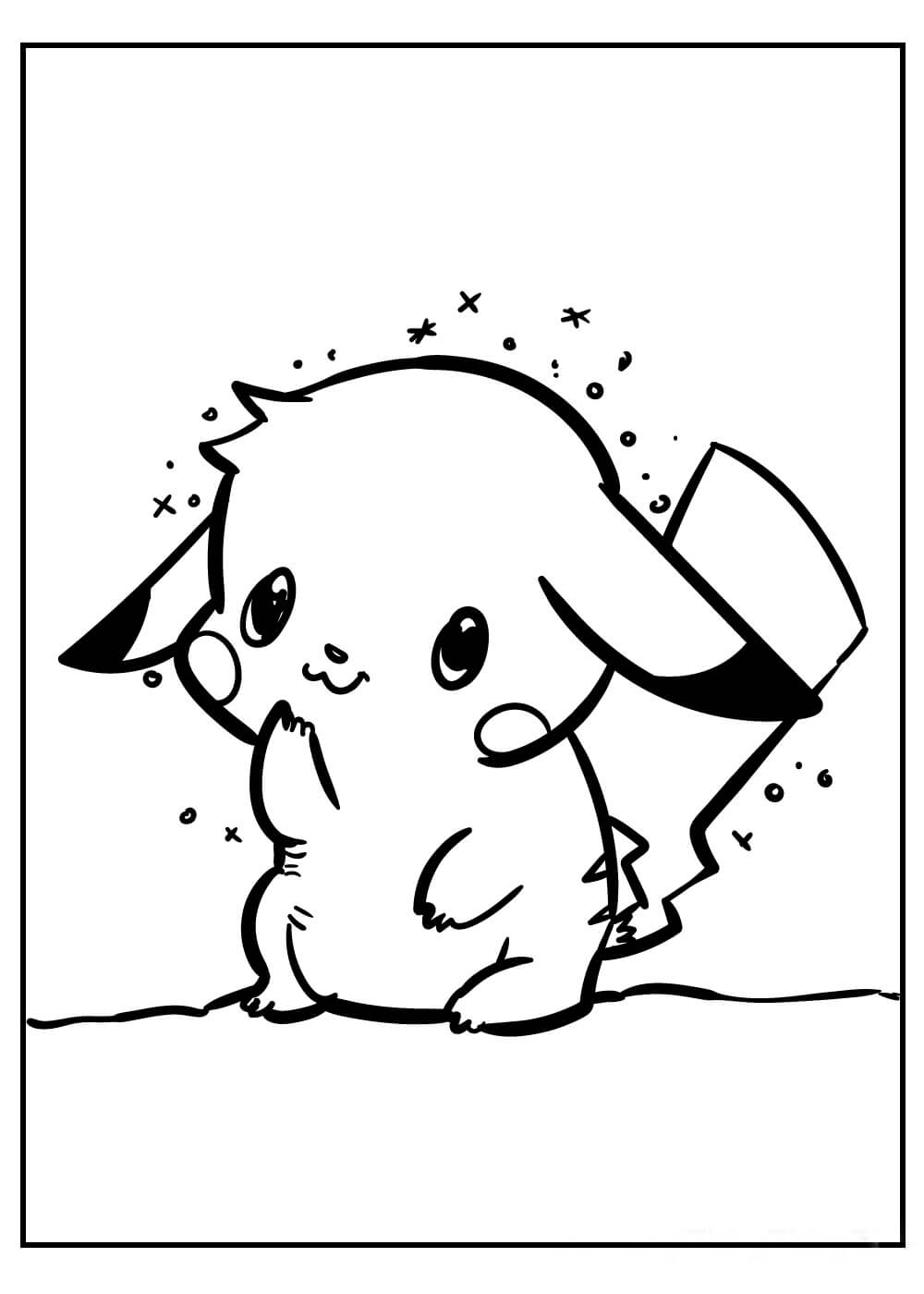 Dibujo de Lindo Pikachu 2 para Colorear