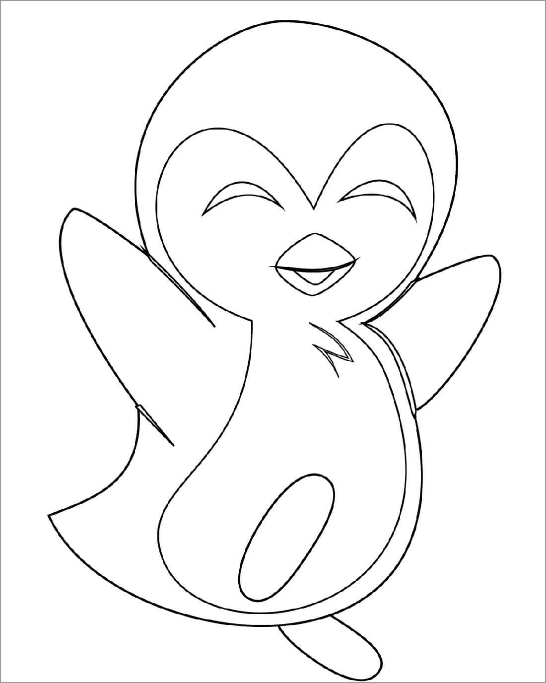 Dibujo de Divertido pingüino bebé para Colorear