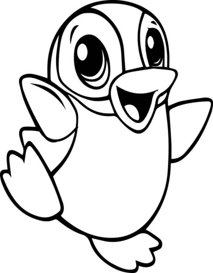 Dibujo de Divertido pingüino para Colorear