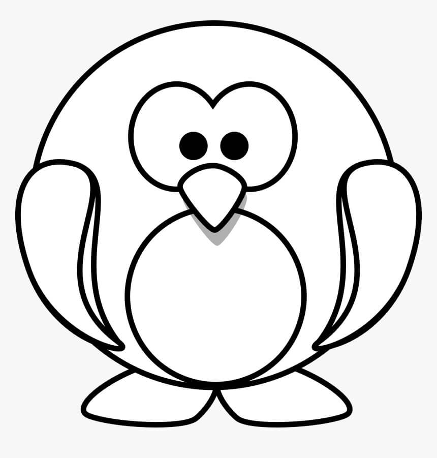Dibujo de Lindo bebé pingüino para Colorear