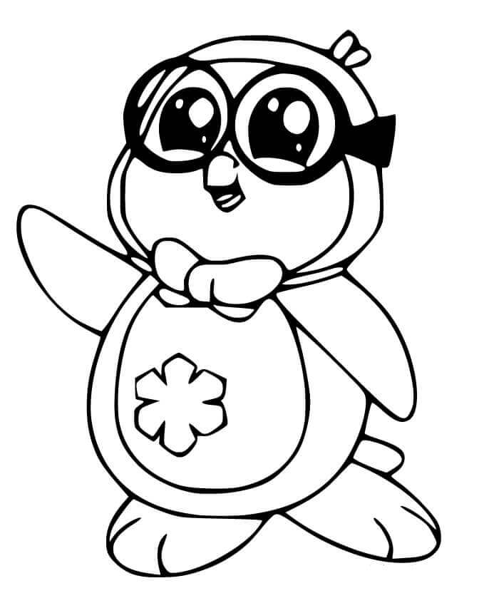 Dibujo de Picotear al pingüino para Colorear