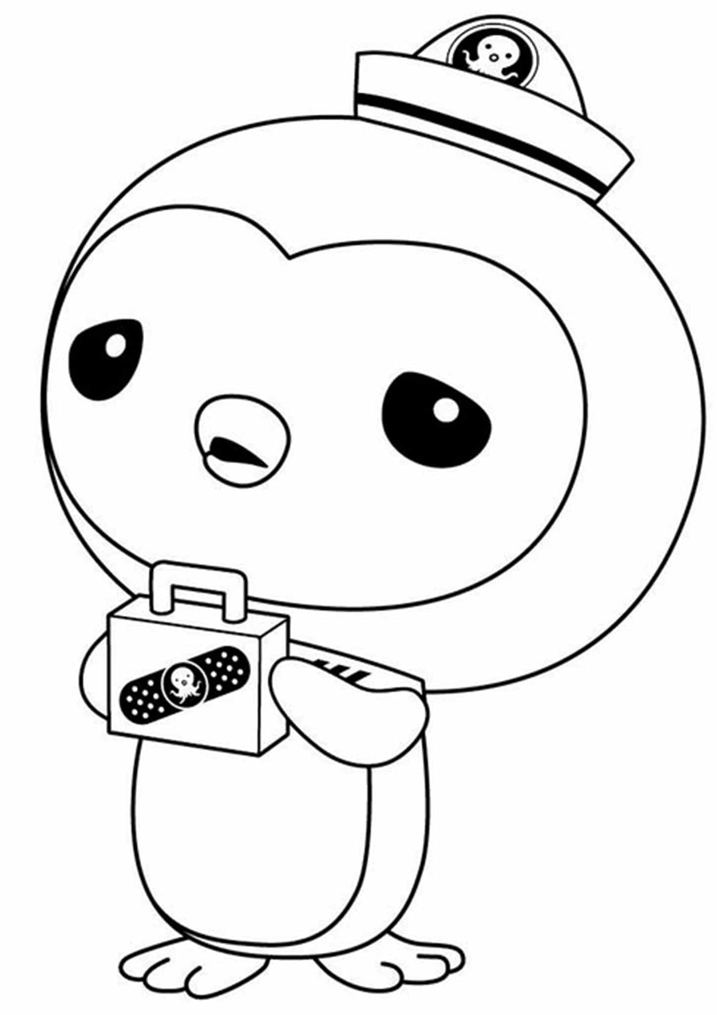 Dibujo de Pingüino de Dibujos Animados para Colorear