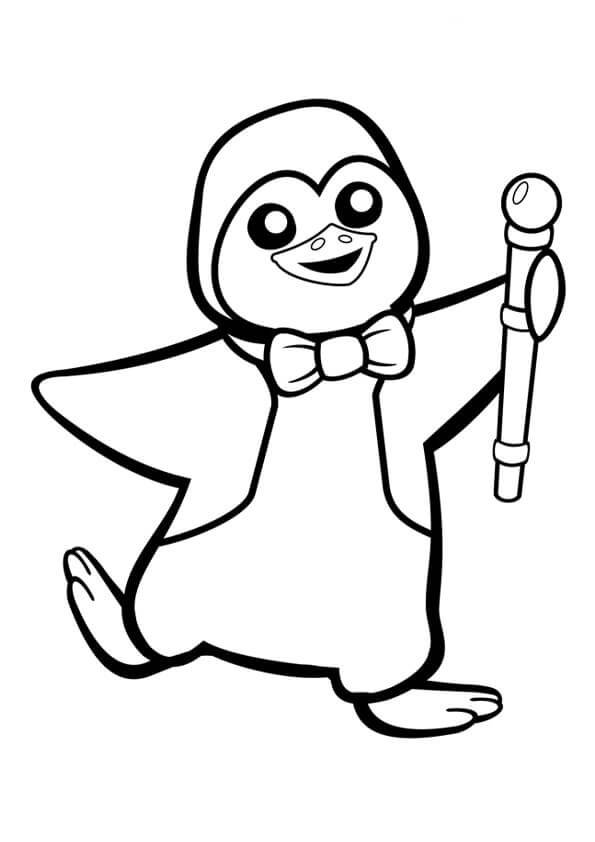 Dibujo de Pingüino Mago para Colorear