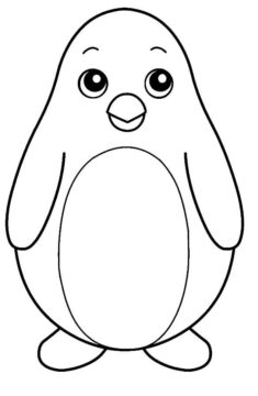 Dibujo de Pingüino Normal para Colorear