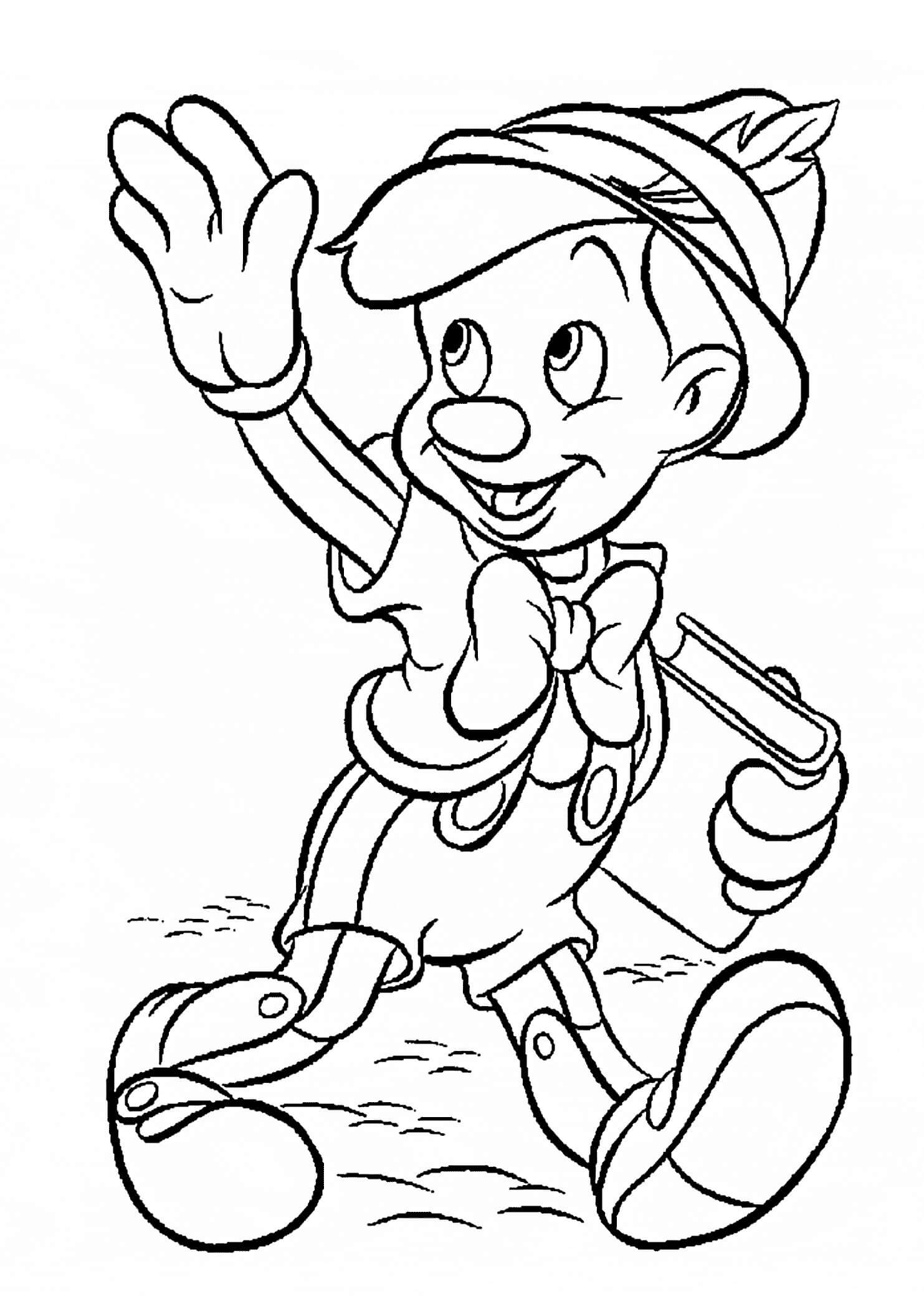 Dibujo de Lindo Pinocho para Colorear