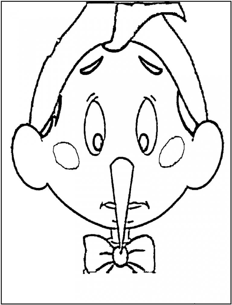 Dibujo de Pinocho Aterrador para Colorear