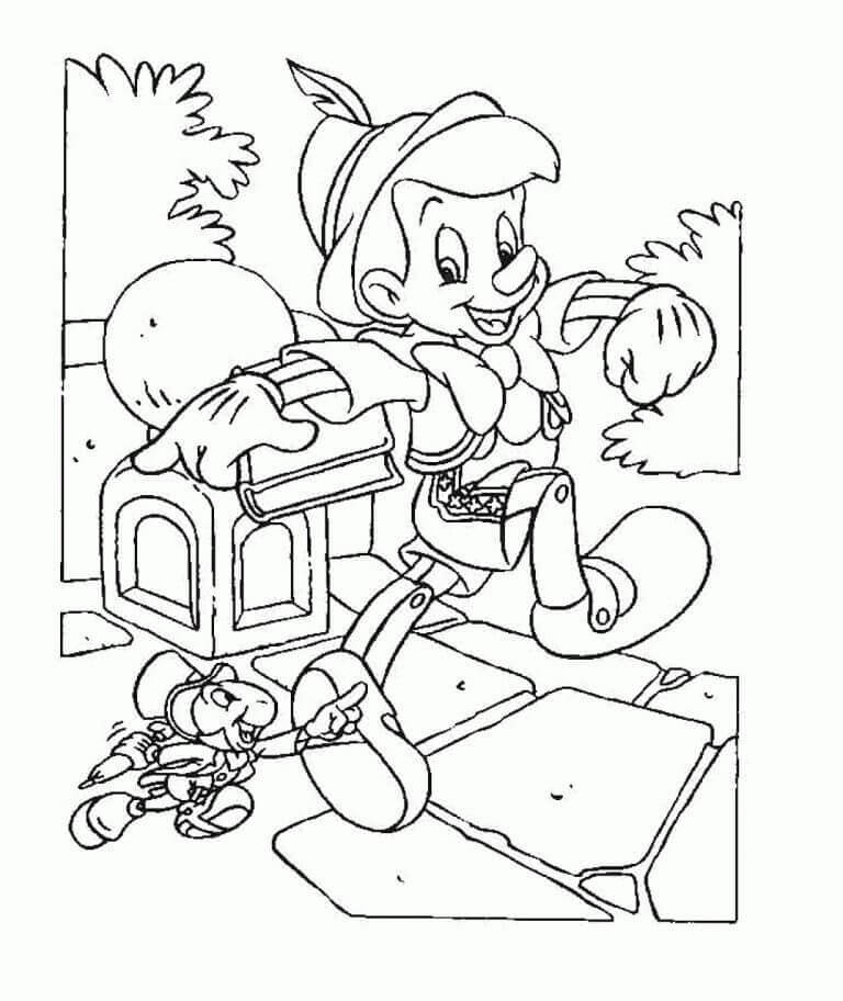 Dibujo de Pinocho Divertido para Colorear