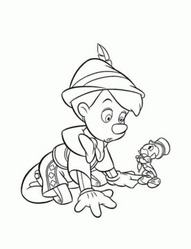 Dibujo de Pinocho Escuchando para Colorear