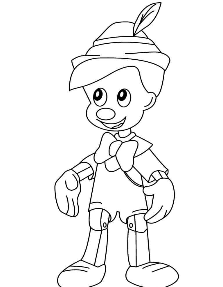 Dibujo de Riendo Pinocho para Colorear