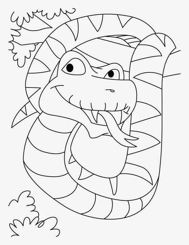 Dibujo de Gracioso Piton para Colorear