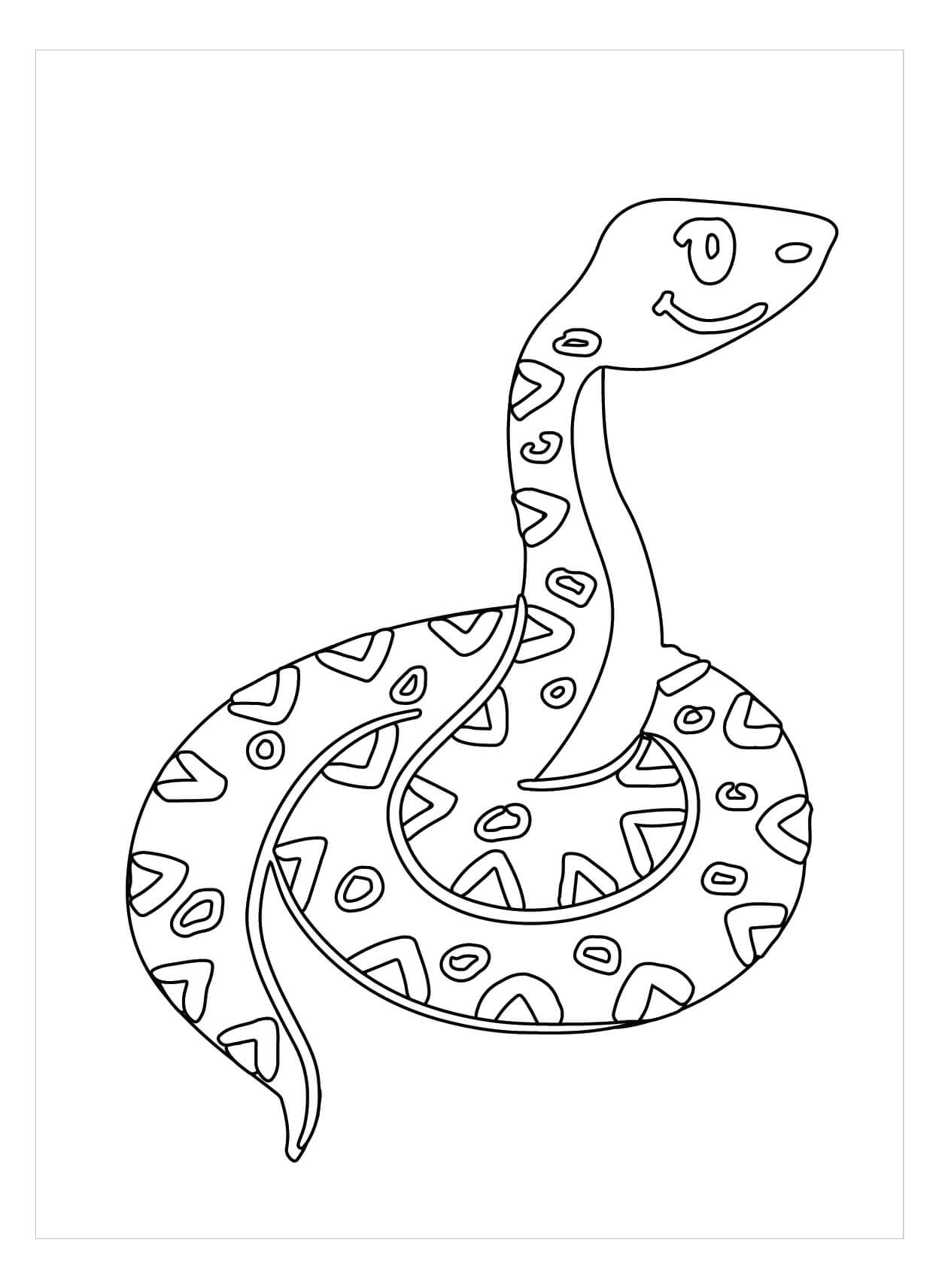 Dibujo de Piton de árbol Verde para Colorear