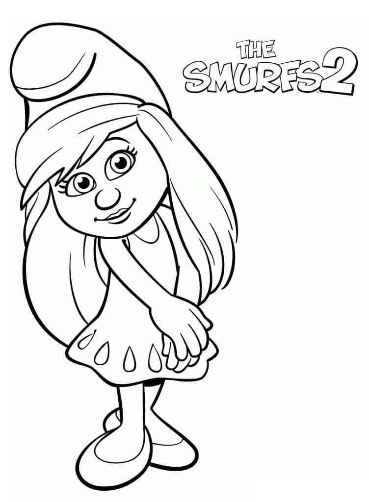 Dibujo de La Pitufina 2 para Colorear