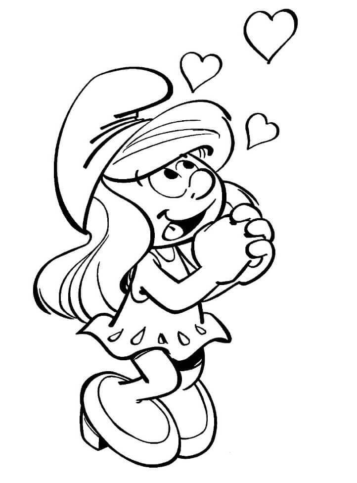 Dibujo de Pitufina Encantadora para Colorear