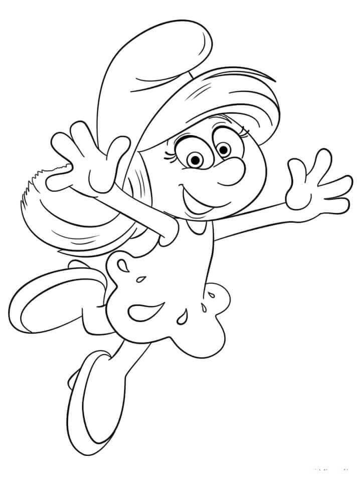 Dibujo de Pitufina Volando para Colorear