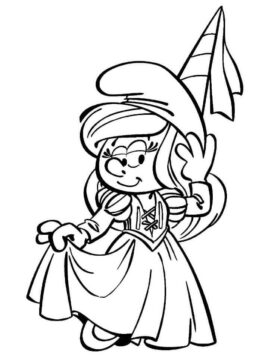 Dibujo de Princesa Pitufina para Colorear
