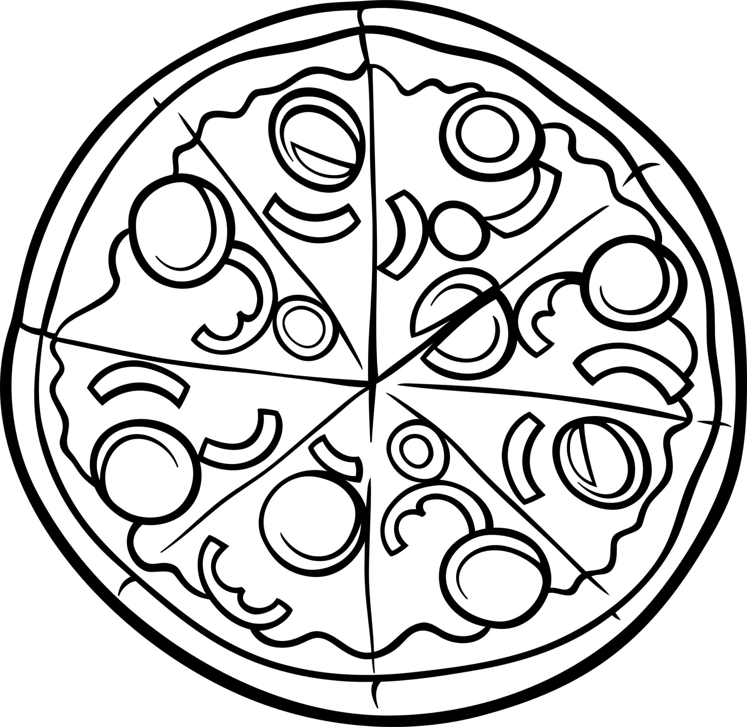 Dibujo de Círculo de Pizza para Colorear