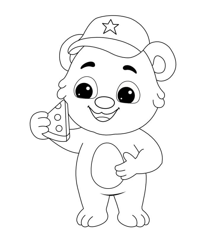 Dibujo de Juguete Tenencia Pizza para Colorear