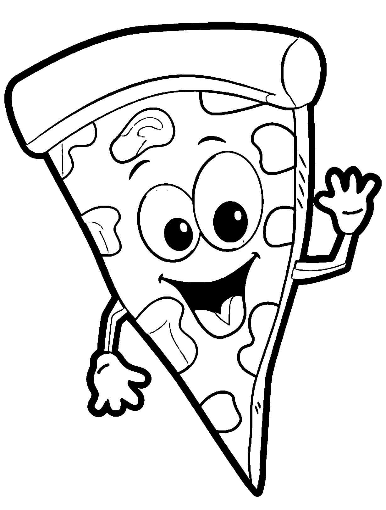Dibujo de Mr Pizza Divertido para Colorear