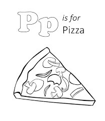 Dibujo de P Es para Pizza para Colorear